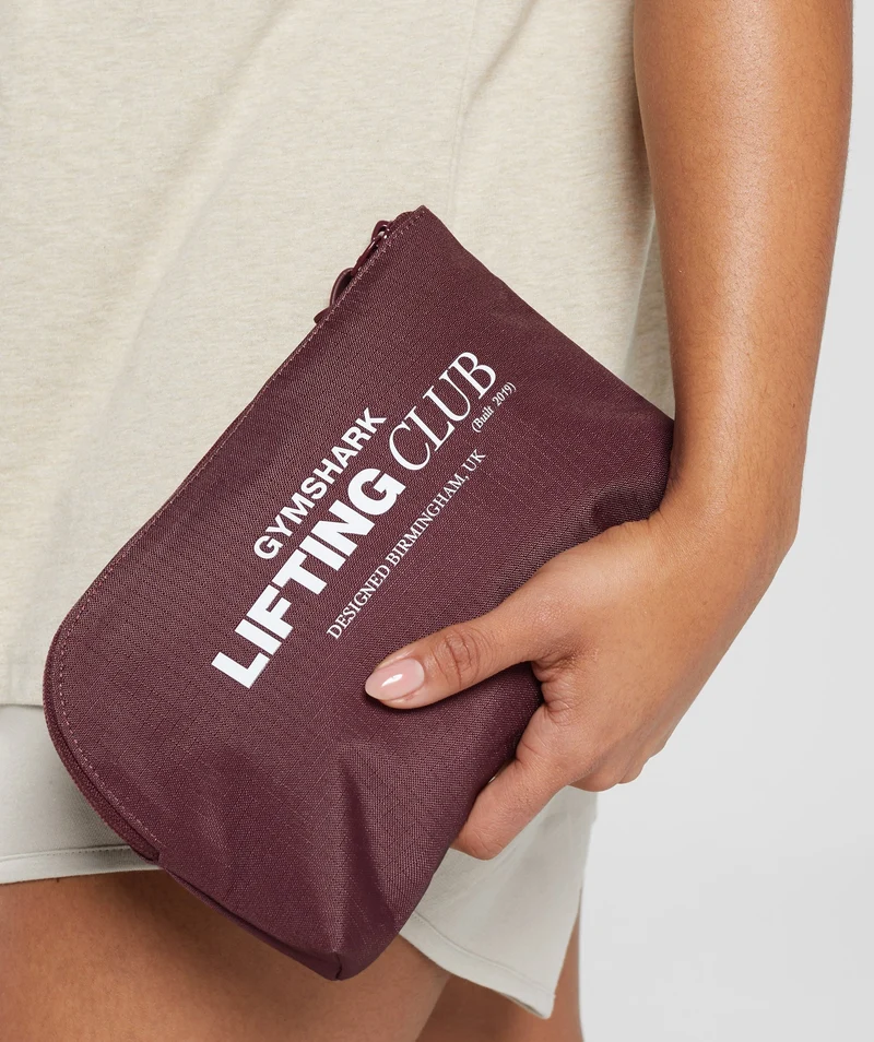 Gymshark Social Club Cosmetic Bag - Cherry Brown