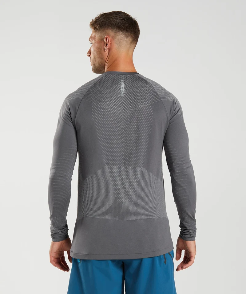 Gymshark Apex Seamless Long Sleeve T-shirt - Silhouette Grey/Smokey Grey