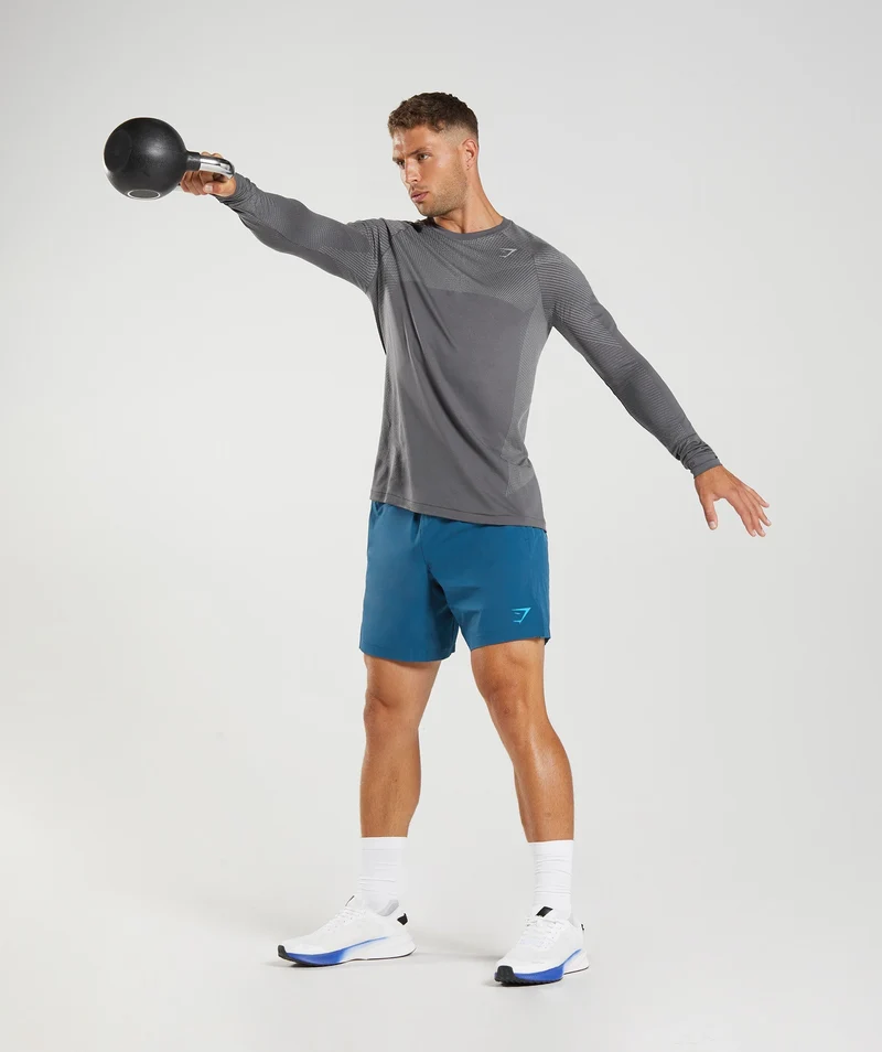 Gymshark Apex Seamless Long Sleeve T-shirt - Silhouette Grey/Smokey Grey