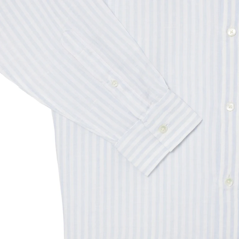 Lacoste Regular Fit Striped Linen Shirt