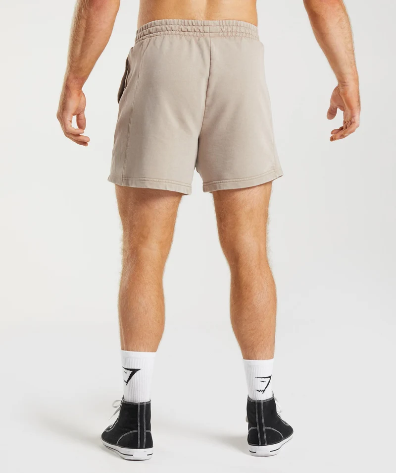 Gymshark Power Washed 5" Shorts - Cement Brown