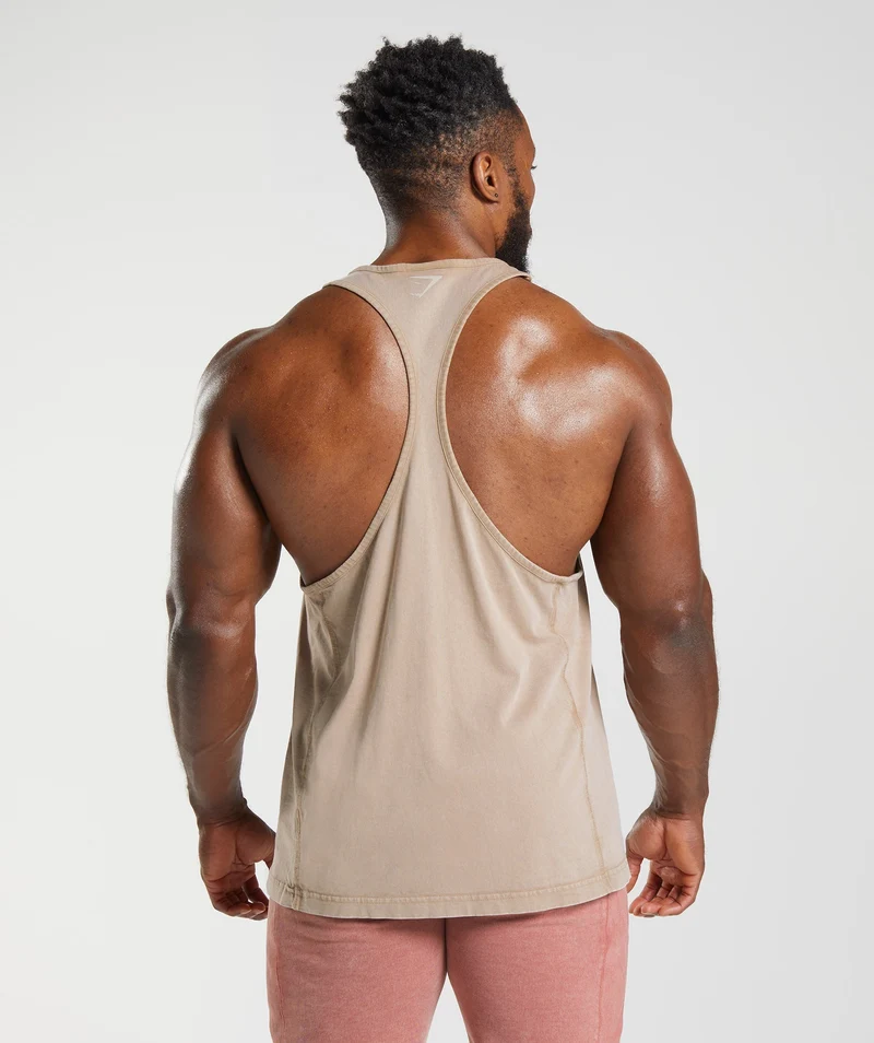 Gymshark Power Washed Stringer - Cement Brown