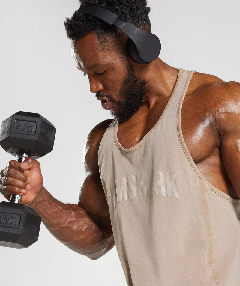 Gymshark Power Washed Stringer - Cement Brown