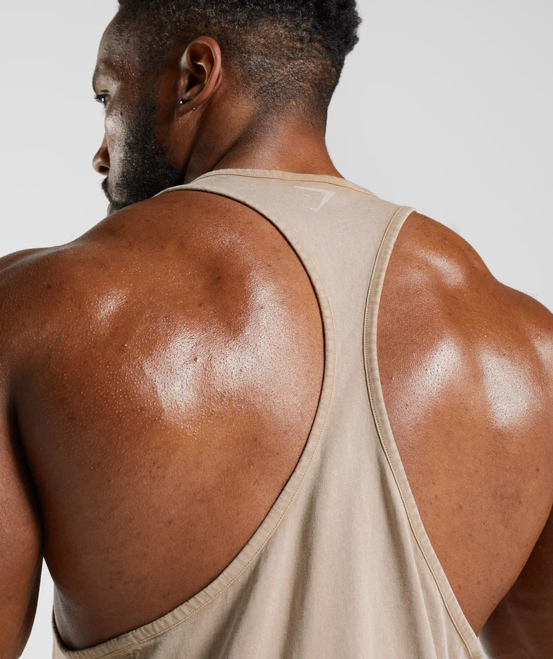 Gymshark Power Washed Stringer - Cement Brown