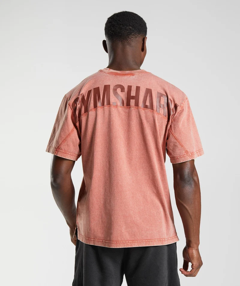 Gymshark Power Washed T-Shirt - Brown
