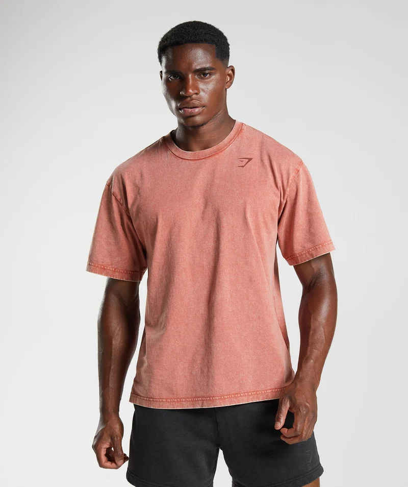 Gymshark Power Washed T-Shirt - Brown