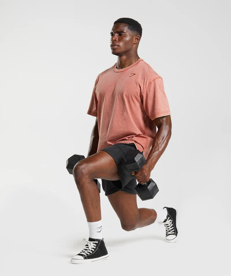 Gymshark Power Washed T-Shirt - Brown