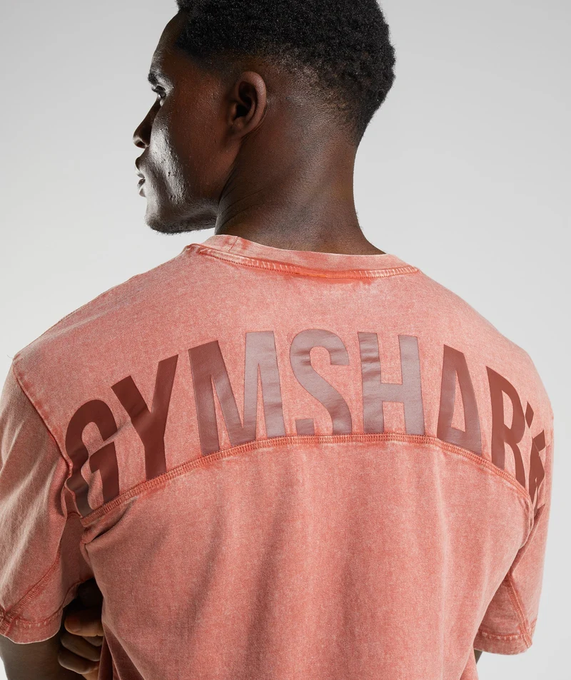 Gymshark Power Washed T-Shirt - Brown