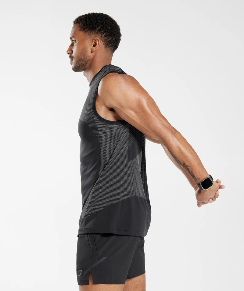 Gymshark Apex Tank - Black/Silhouette Grey