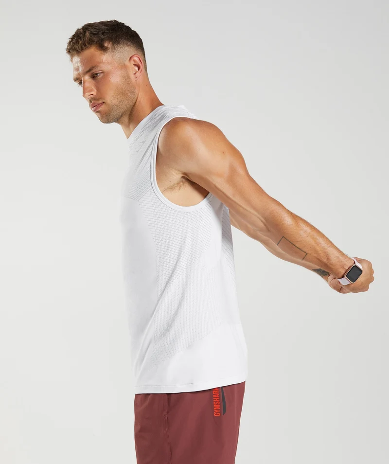 Gymshark Apex Tank - White/Light Grey