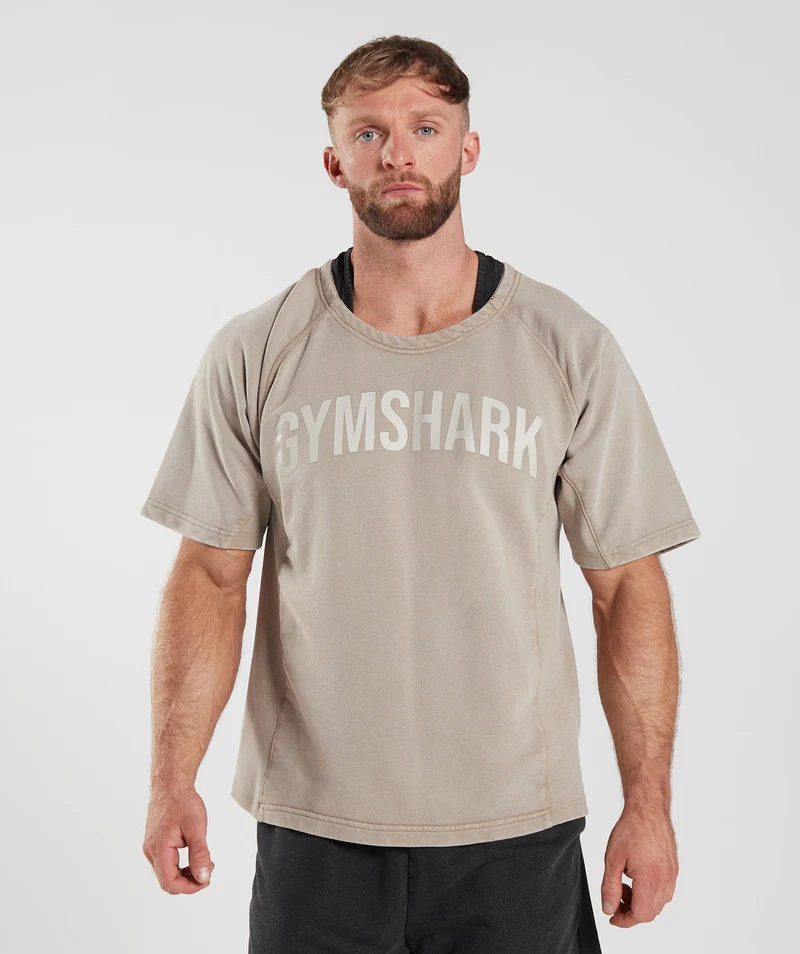 Gymshark Power Washed Rag Top - Cement Brown