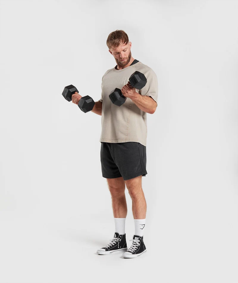 Gymshark Power Washed Rag Top - Cement Brown