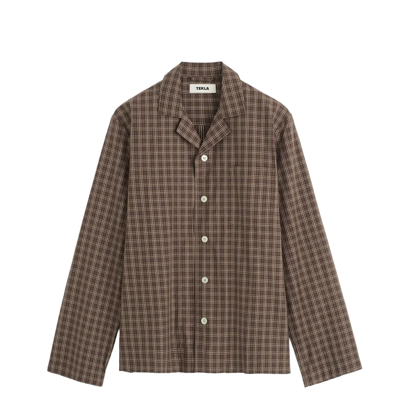Tekla Fine Twill Long-Sleeved Sleepwear Shirts