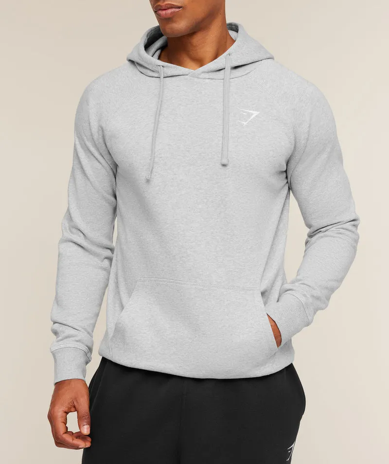 Gymshark Crest Hoodie - Light Grey Marl
