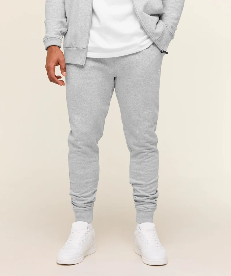 Gymshark Crest Joggers - Light Grey Marl