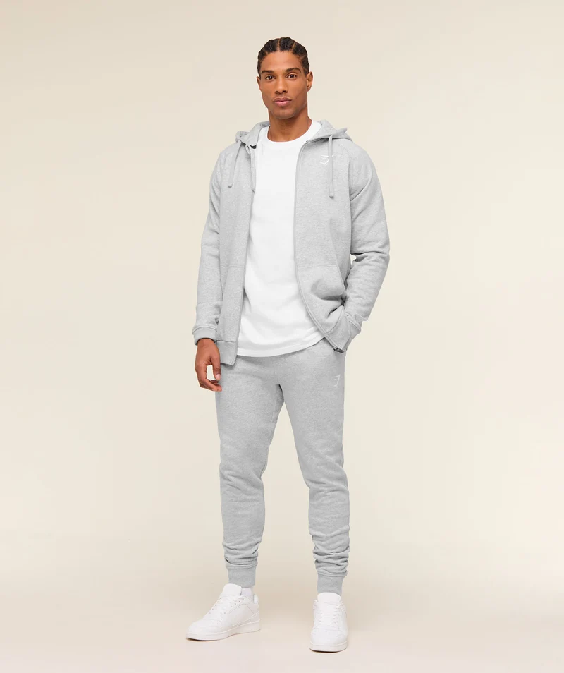 Gymshark Crest Joggers - Light Grey Marl