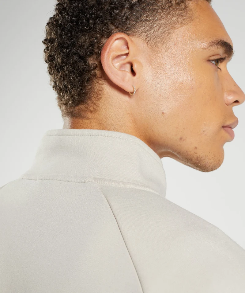 Gymshark Rest Day Knit 1/4 Zip - Pebble Grey