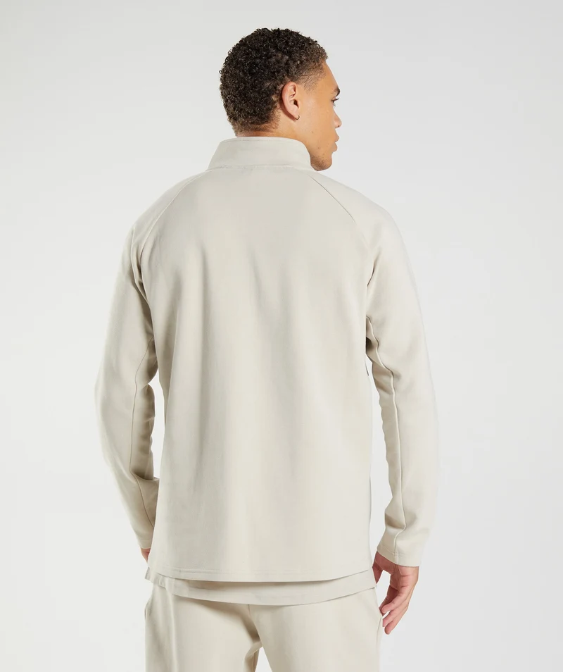 Gymshark Rest Day Knit 1/4 Zip - Pebble Grey