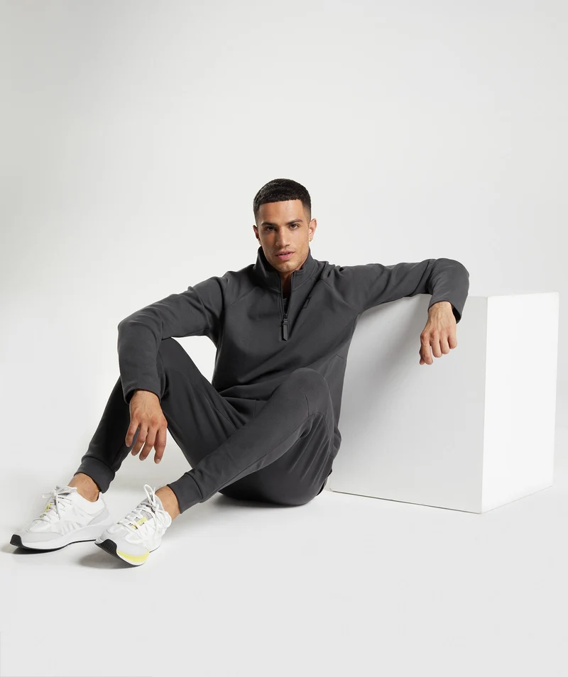 Gymshark Rest Day Knit 1/4 Zip - Grey