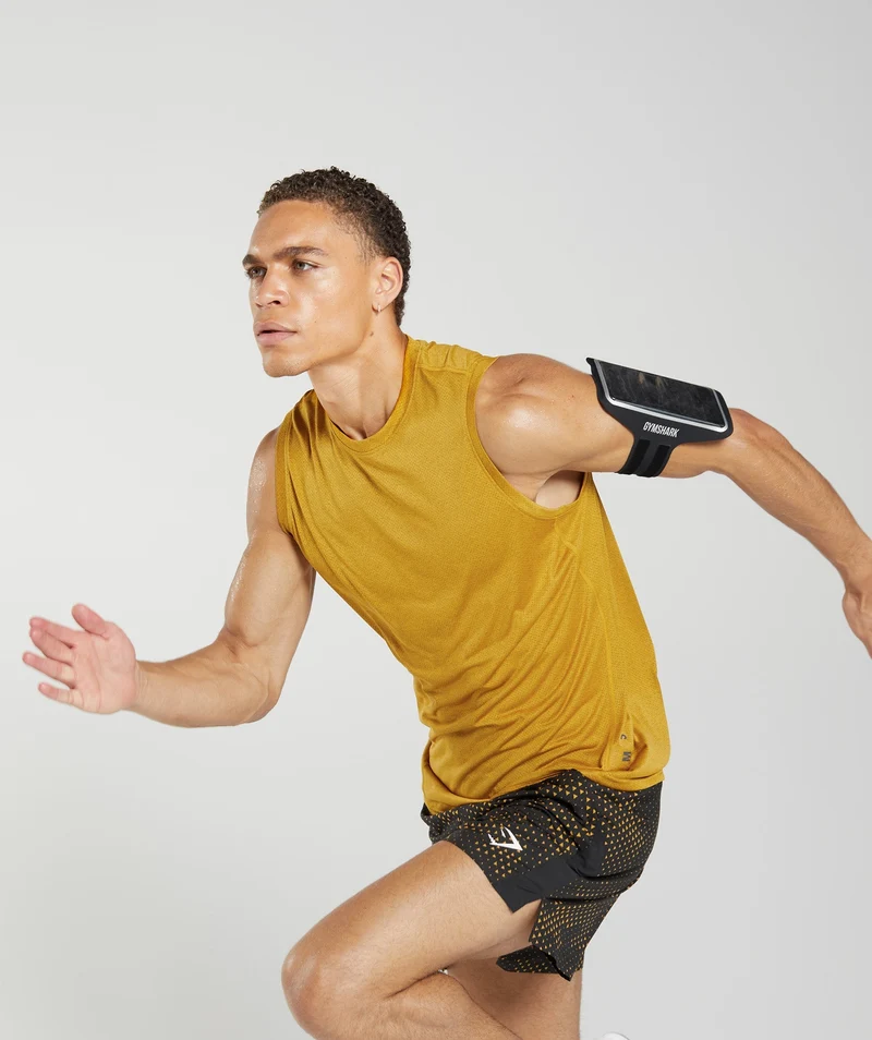 Gymshark Sport Tank - Turmeric Yellow/Black Marl