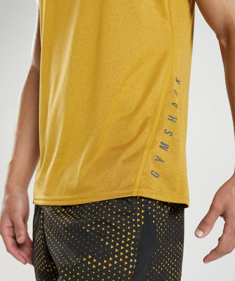 Gymshark Sport Tank - Turmeric Yellow/Black Marl