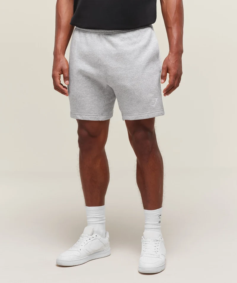 Gymshark Crest 7" Shorts - Light Grey Marl