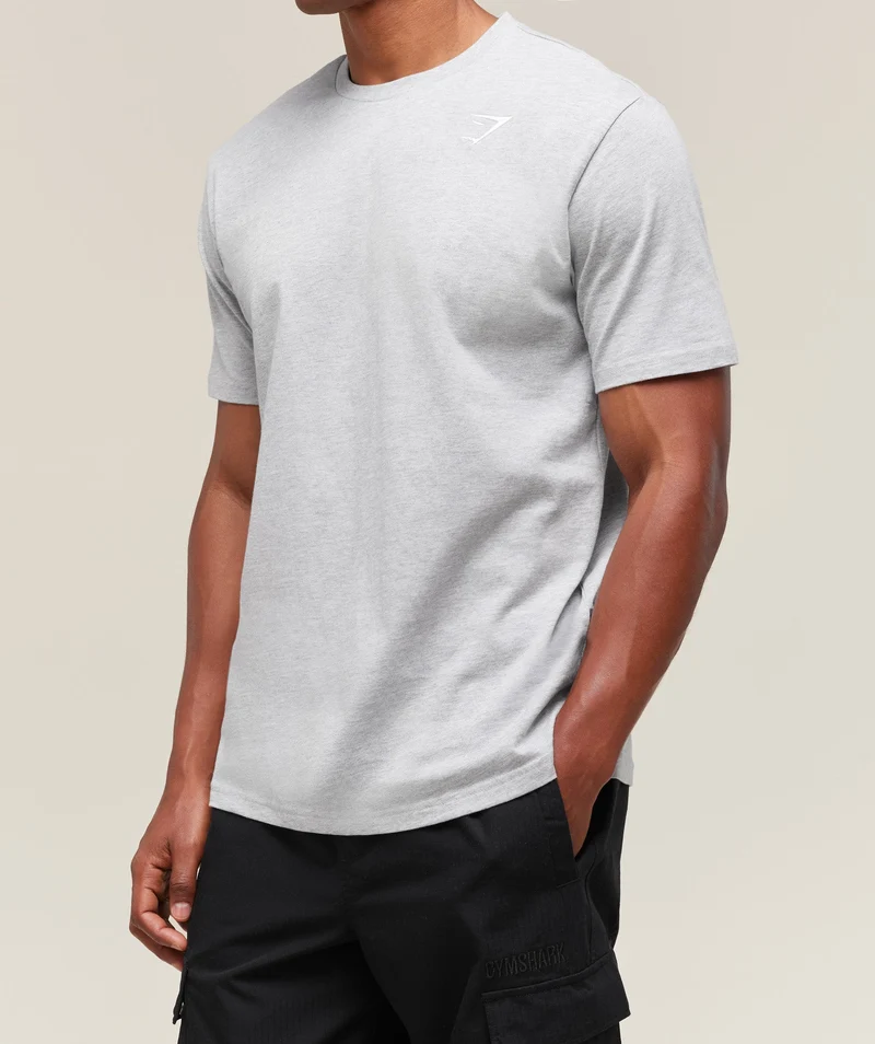 Gymshark Crest T-Shirt - Light Grey Marl