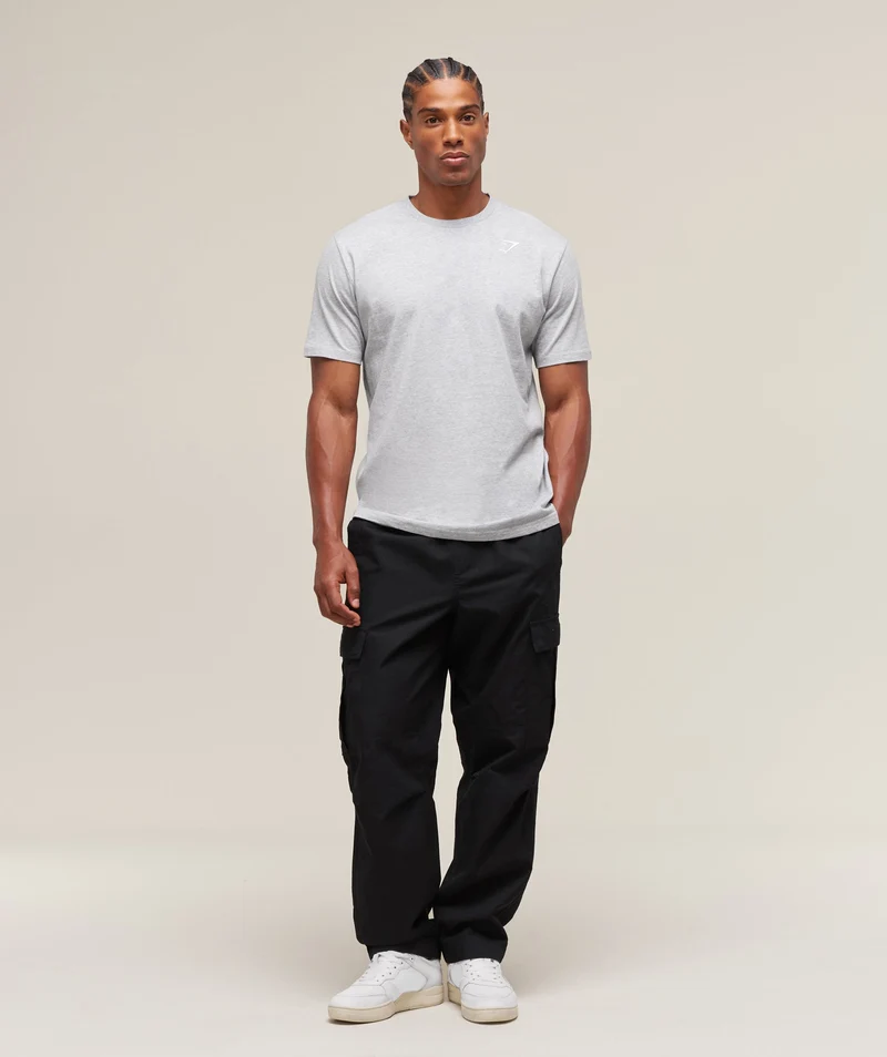 Gymshark Crest T-Shirt - Light Grey Marl
