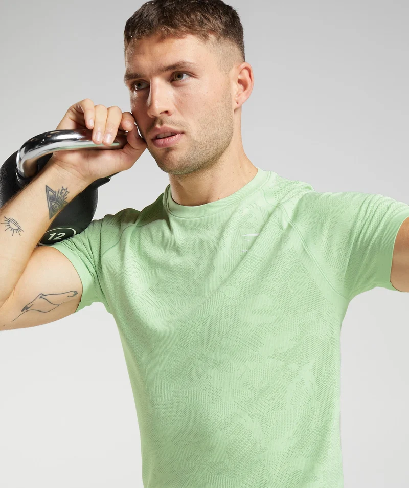 Gymshark Geo Seamless T-Shirt - Green