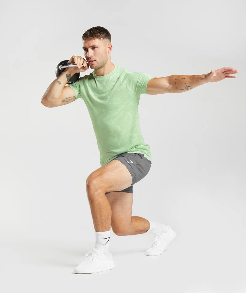 Gymshark Geo Seamless T-Shirt - Green