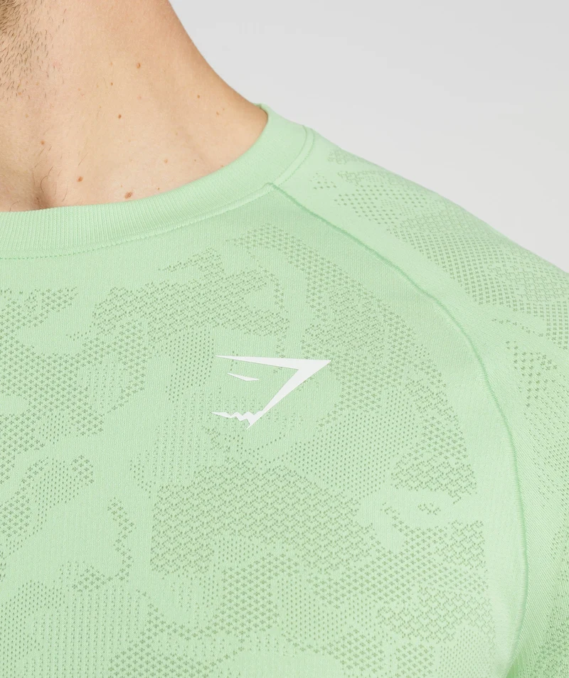 Gymshark Geo Seamless T-Shirt - Green