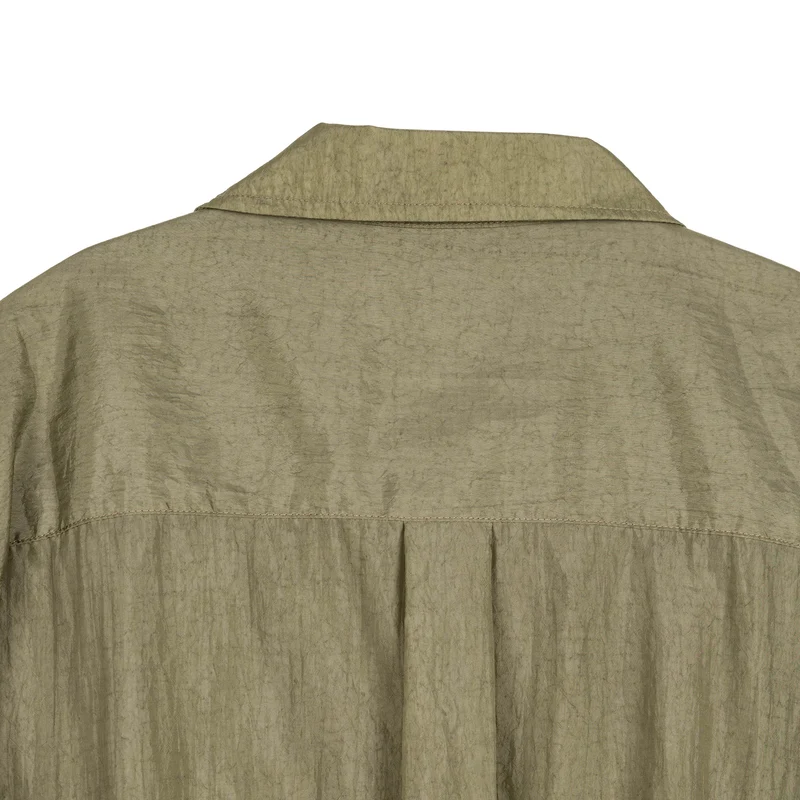 Brain Dead Cropped Nylon Button Up Shirt