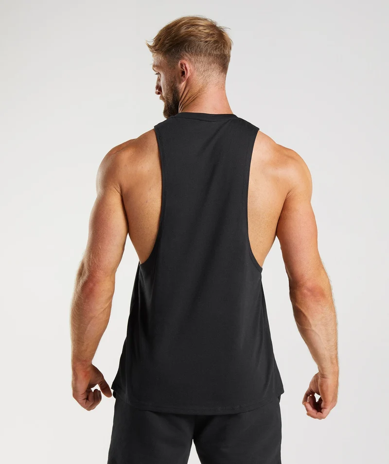Gymshark Legacy Drop Arm Tank - Black/Black