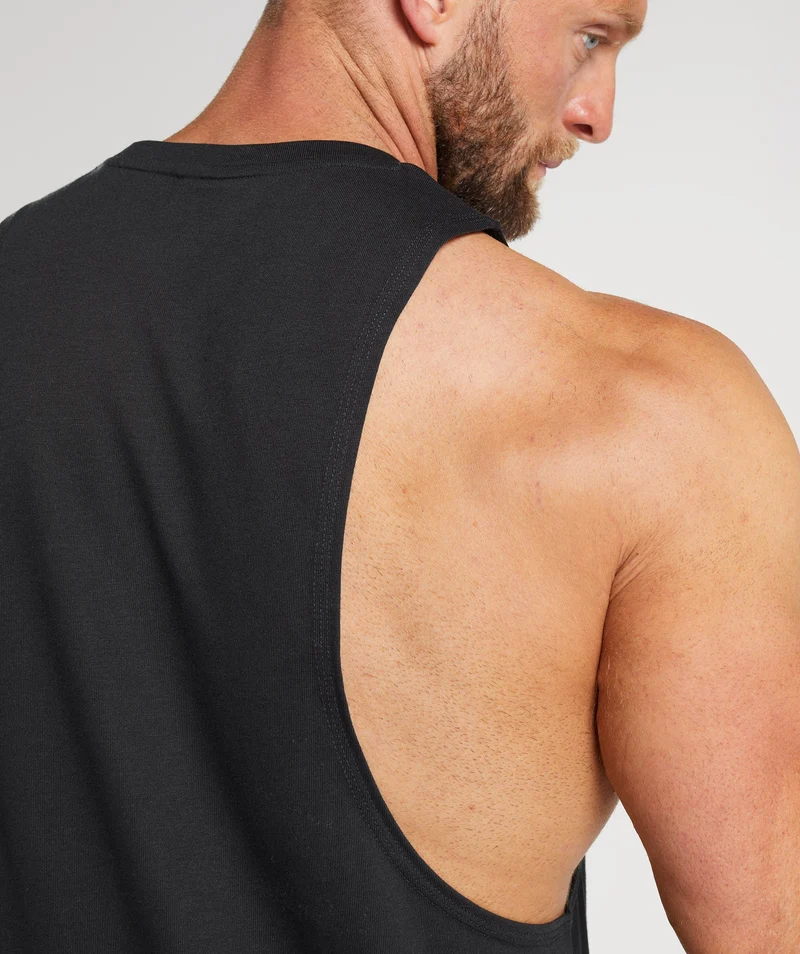 Gymshark Legacy Drop Arm Tank - Black/Black