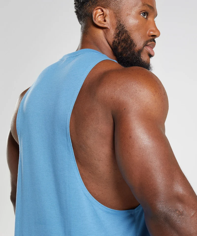 Gymshark Legacy Drop Arm Tank - Blue