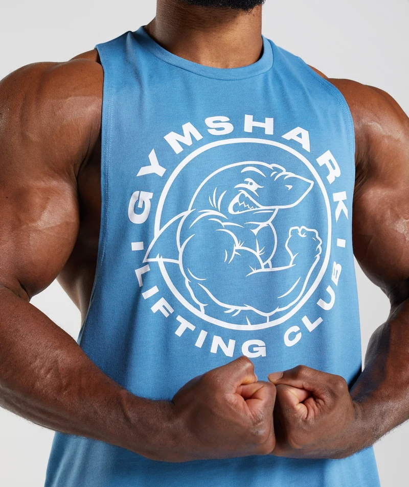 Gymshark Legacy Drop Arm Tank - Blue