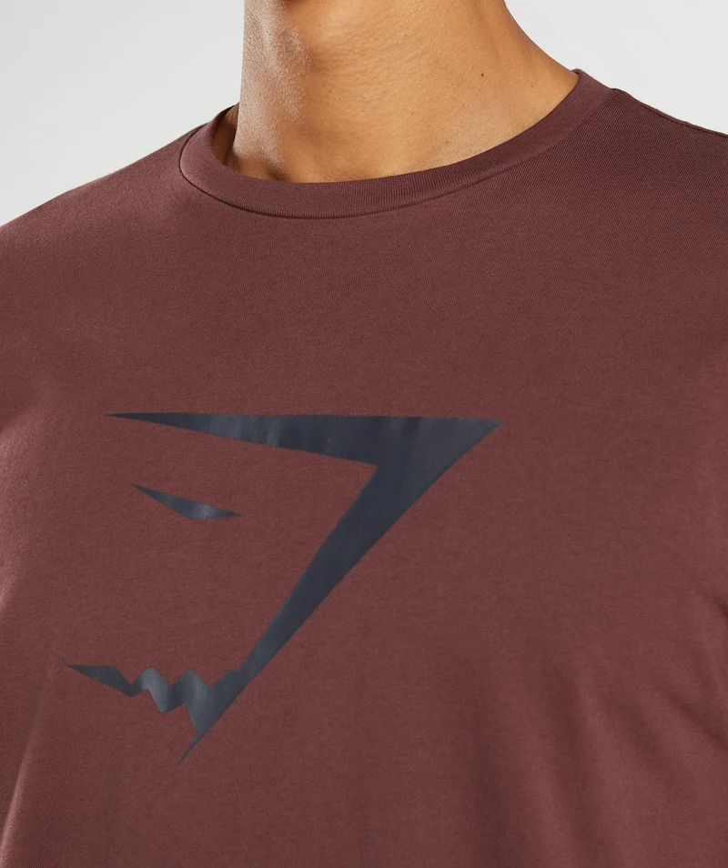 Gymshark Sharkhead Short Sleeve T-Shirt - Cherry Brown