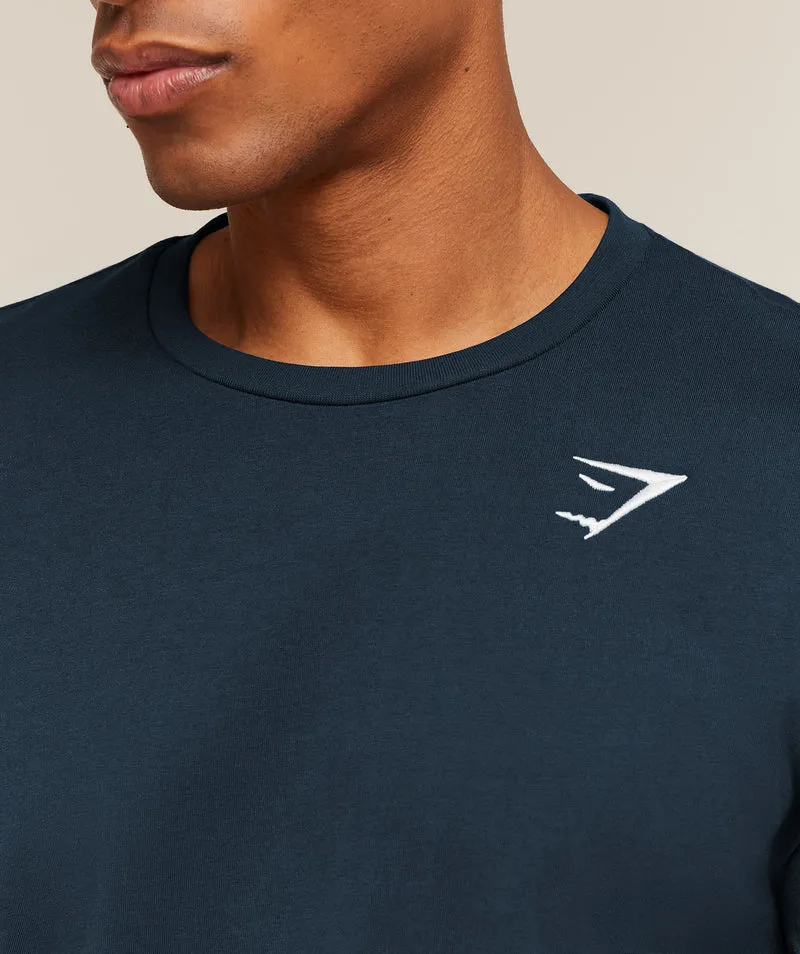 Gymshark Crest Long Sleeve T-Shirt - Navy