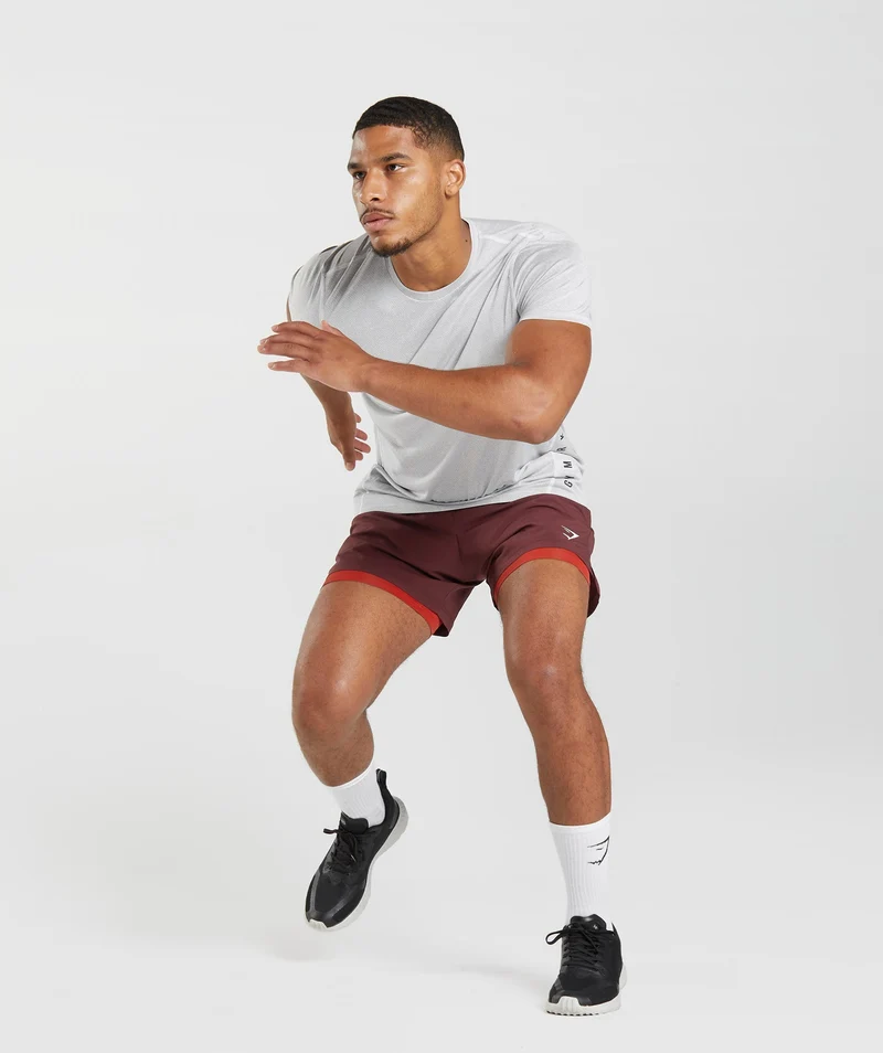 Gymshark Sport 5" 2-in-1 Shorts - Baked Maroon/Salsa Red