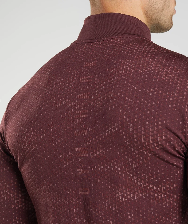 Gymshark Sport Seamless 1/4 Zip - Baked Maroon/Rosewood Red