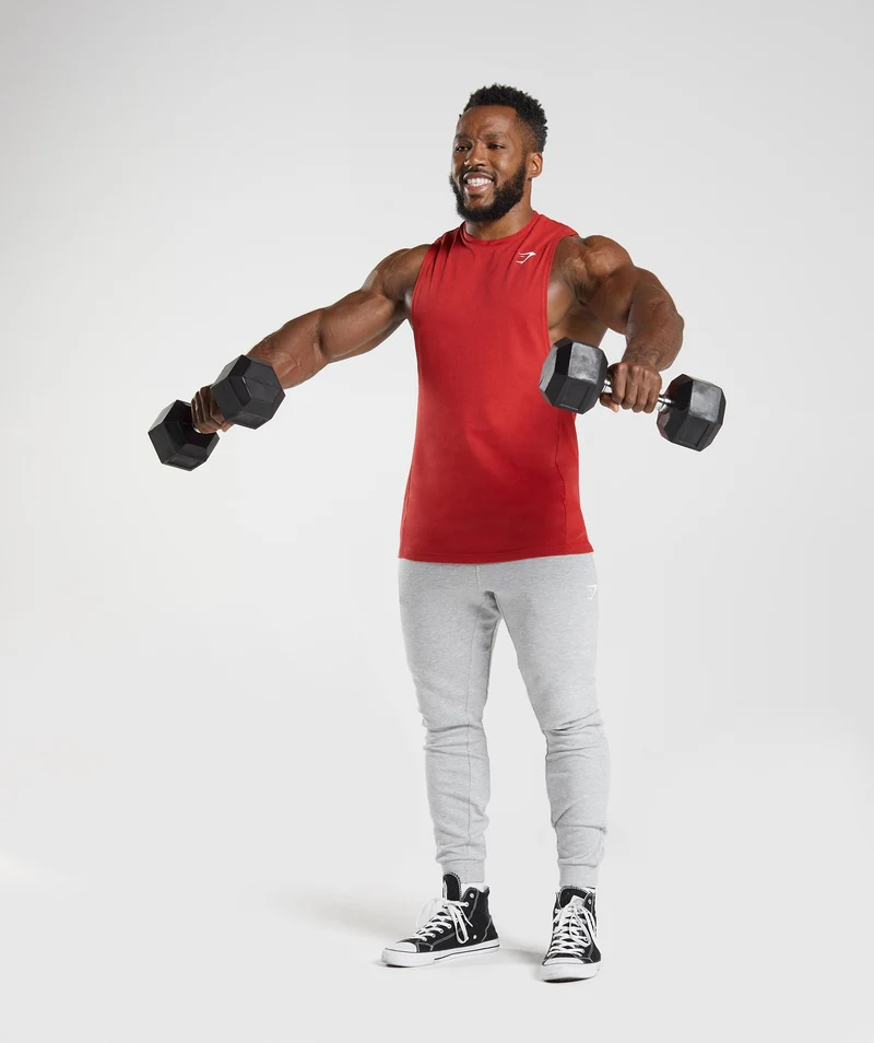 Gymshark React Drop Arm Tank - Red