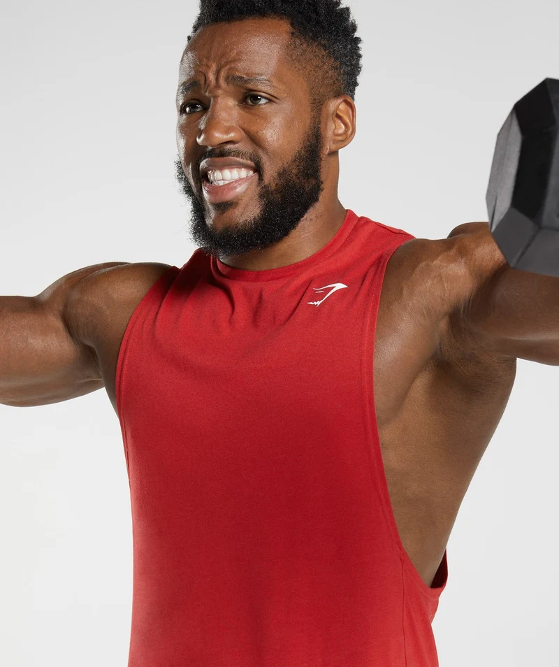Gymshark React Drop Arm Tank - Red