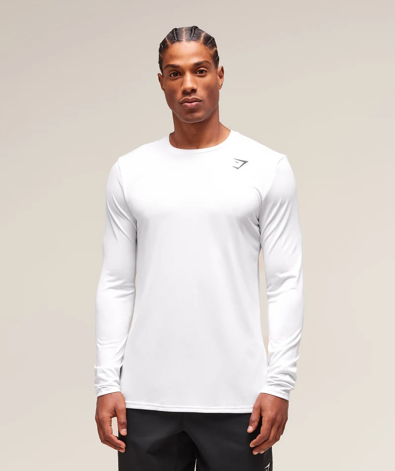 Gymshark Arrival Long Sleeve T-Shirt - White