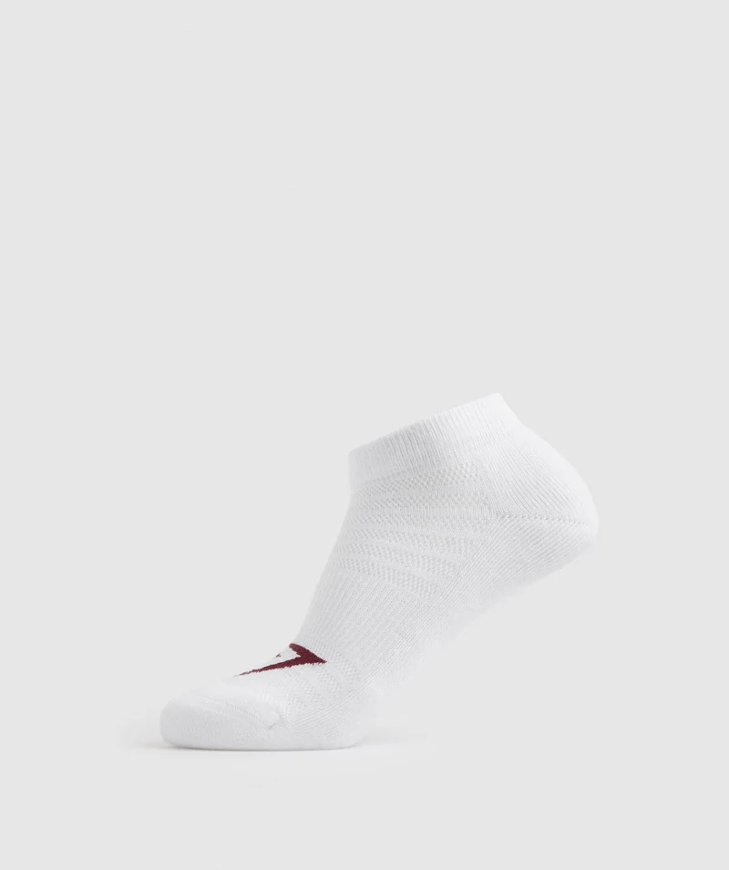 Gymshark Trainer Socks 3pk - Baked Maroon/Sweet Pink/White