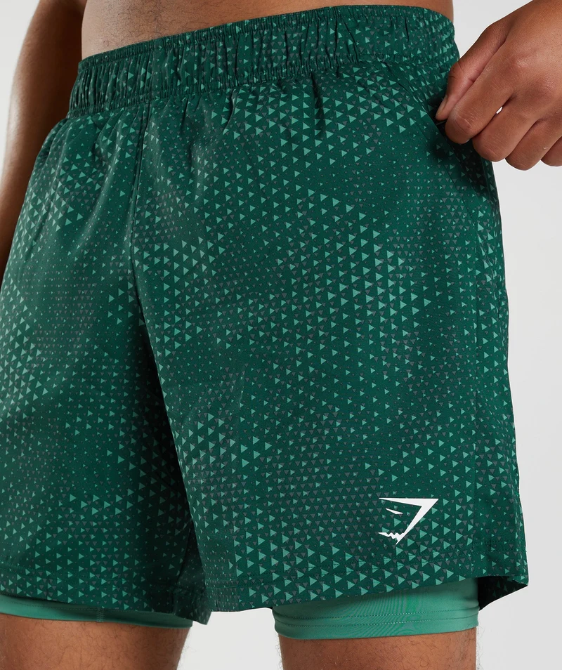 Gymshark Sport 7" 2-in-1 Shorts - Hoya Green