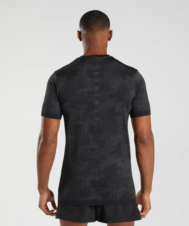 Gymshark Sport Seamless T-Shirt - Black/Silhouette Grey