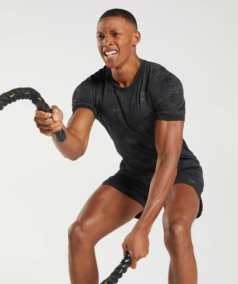 Gymshark Sport Seamless T-Shirt - Black/Silhouette Grey