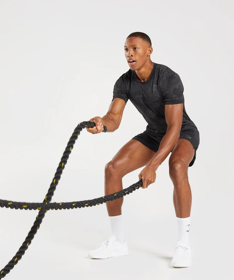 Gymshark Sport Seamless T-Shirt - Black/Silhouette Grey