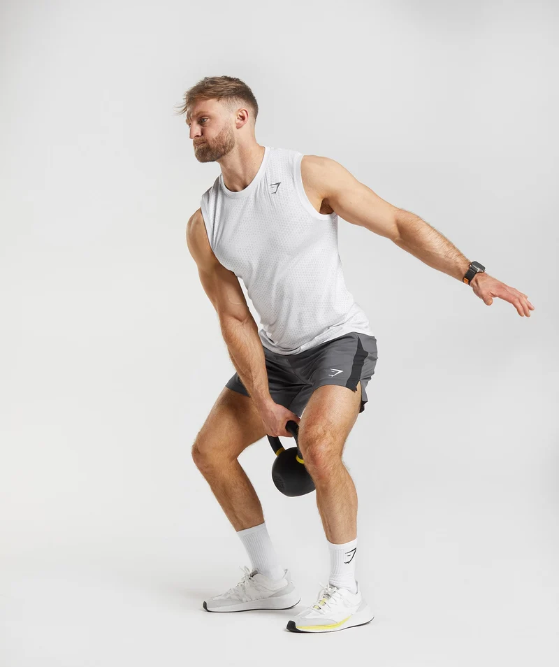 Gymshark Sport Seamless Tank - White/Smokey Grey