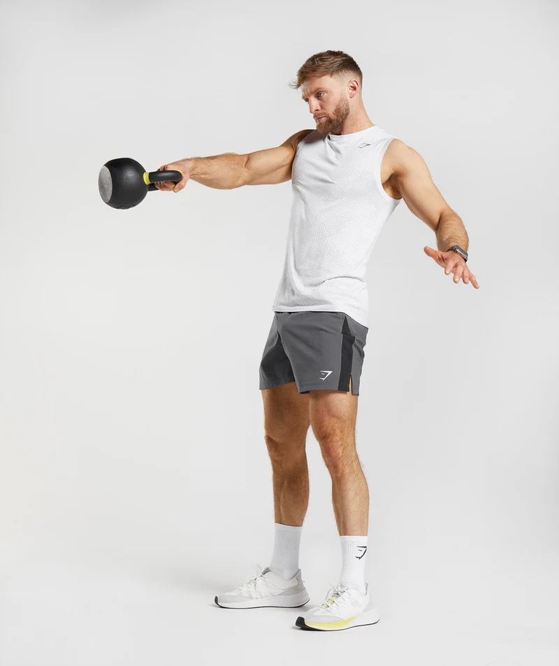 Gymshark Sport Seamless Tank - White/Smokey Grey